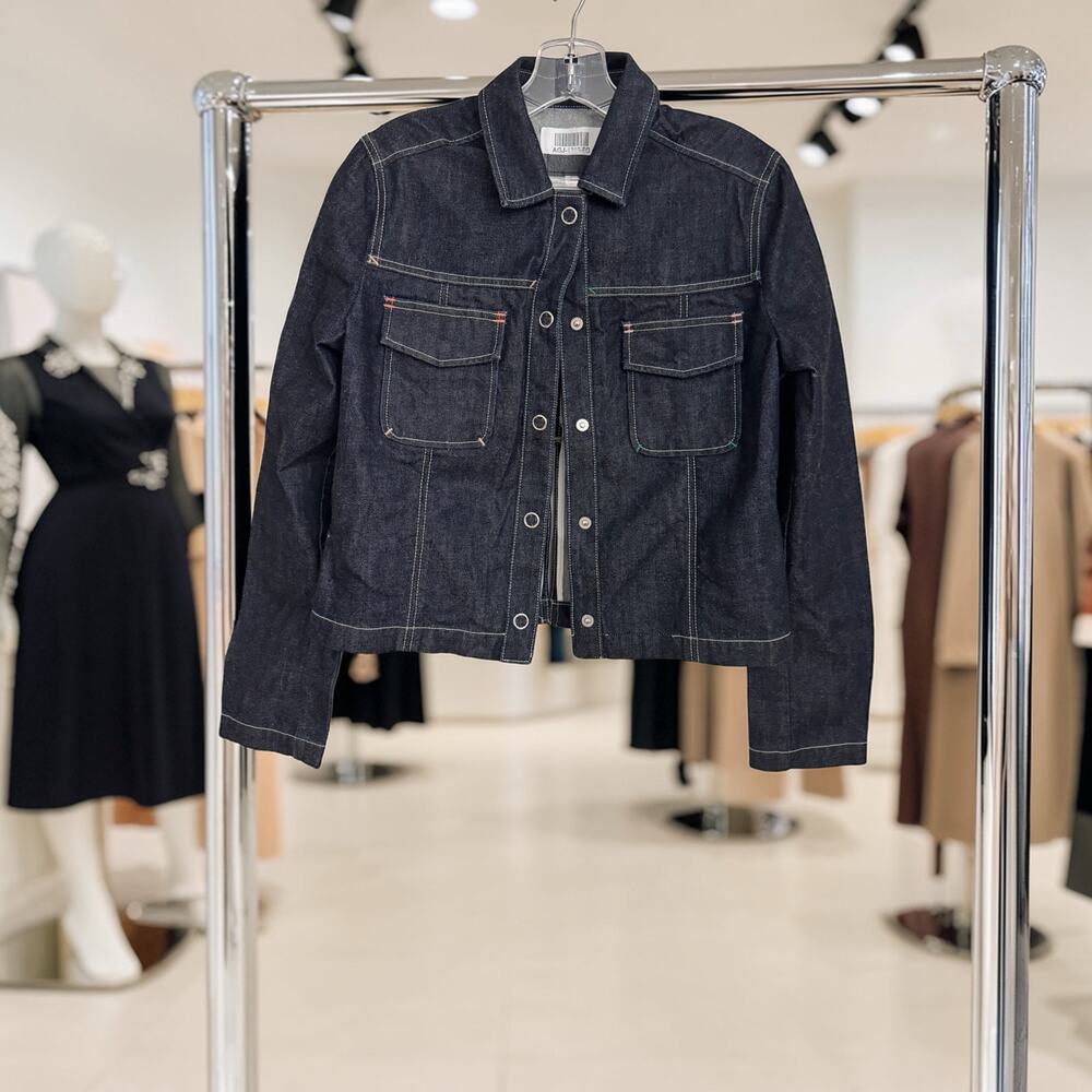AG Adriano Goldschmied Dark Wash Denim Jacket Slit Back Size Small NEW
